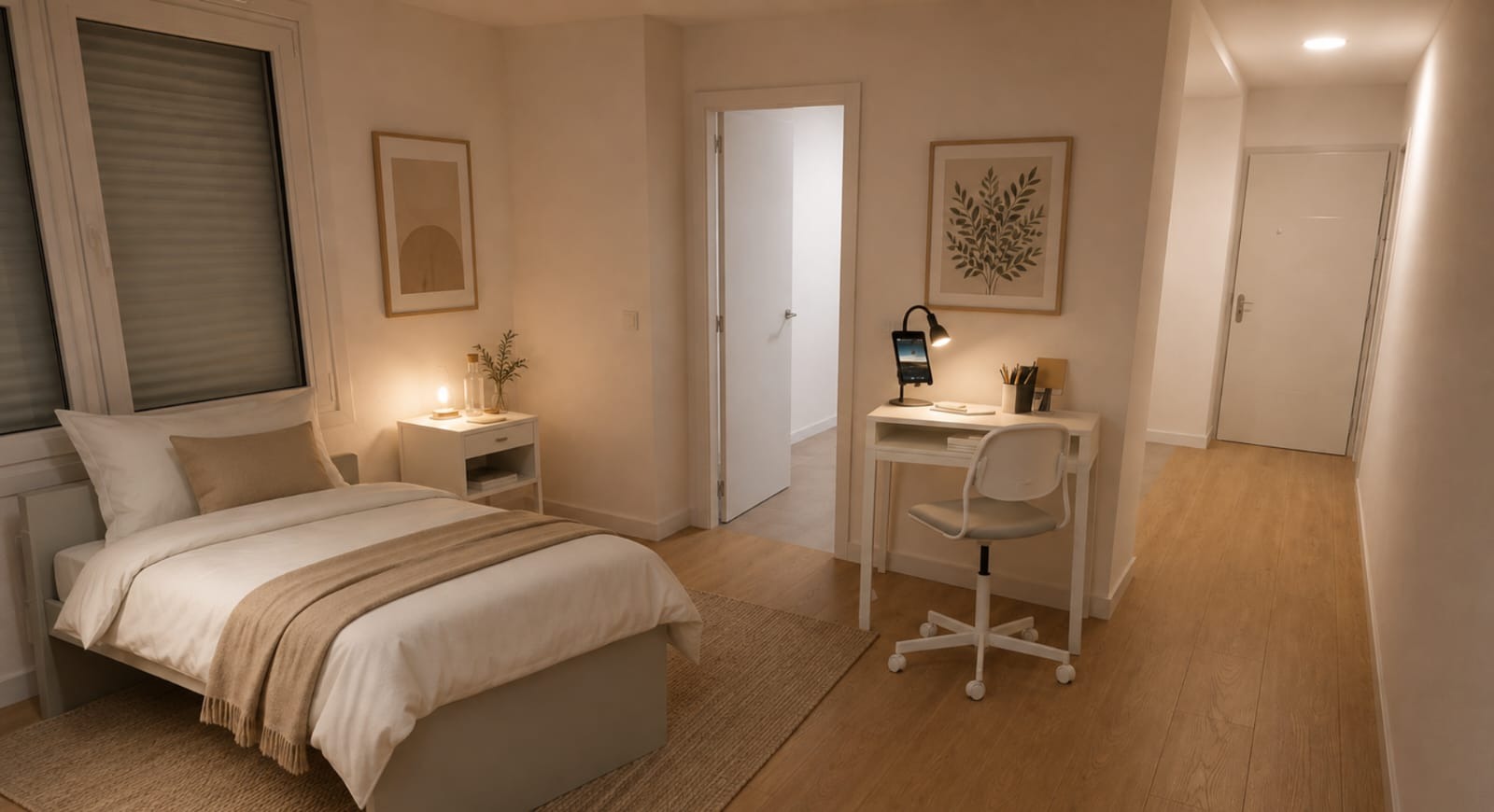 Habitación individual con vistas al pasillo